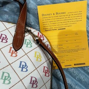 Dooney & Bourke White and Brown Satchel Bag